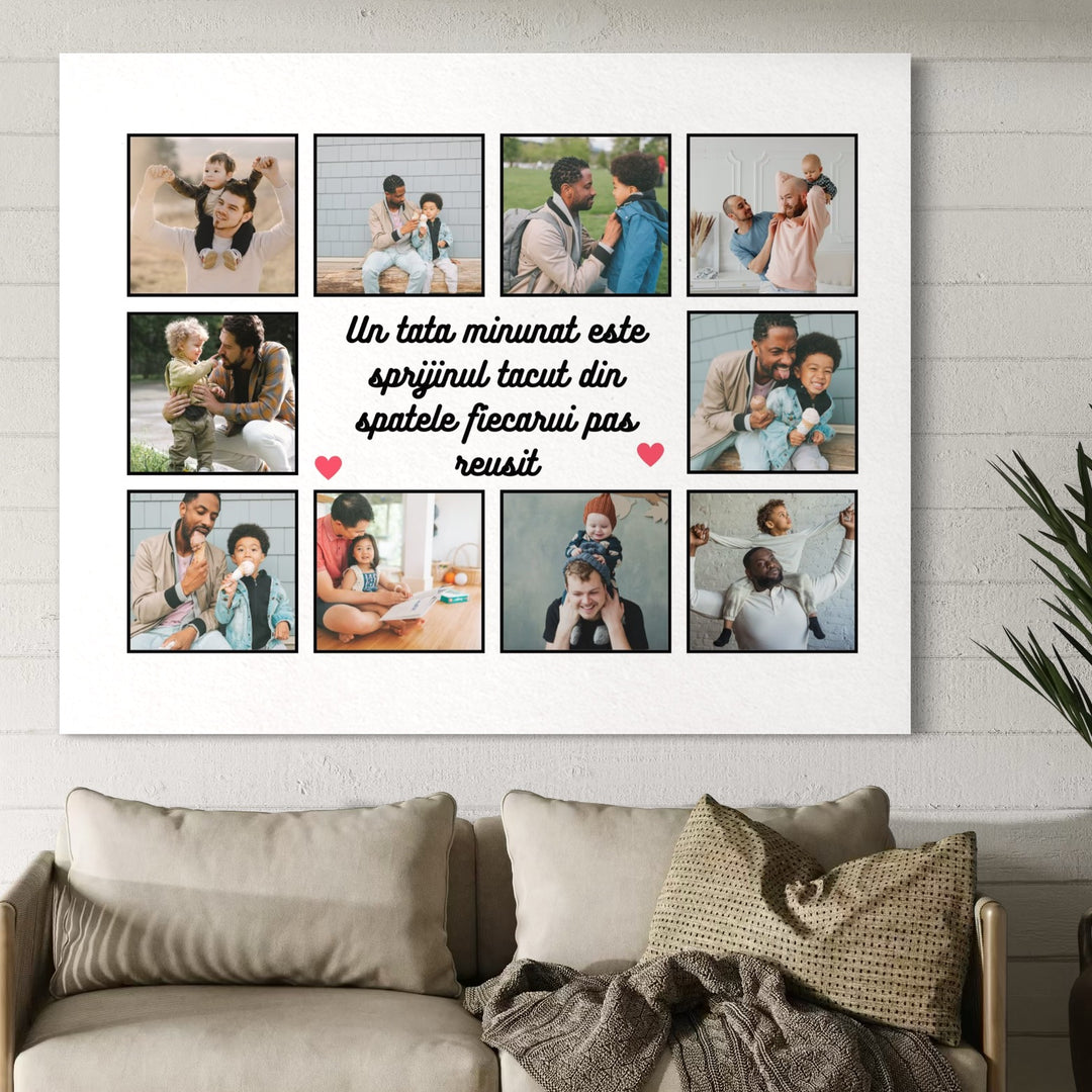 Personalisierte Leinwand Leinwandbilder mit 10 Fotos für Papa "A Wonderful Dad", PS177