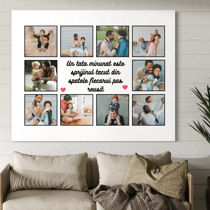 Personalisierte Leinwand Leinwandbilder mit 10 Fotos für Papa "A Wonderful Dad", PS177