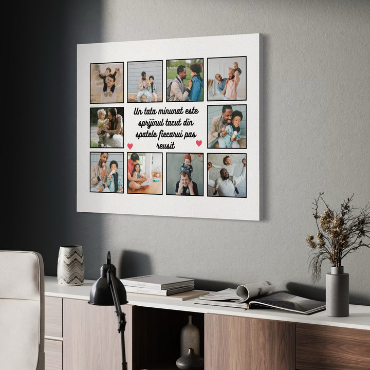Personalisierte Leinwand Leinwandbilder mit 10 Fotos für Papa "A Wonderful Dad", PS177