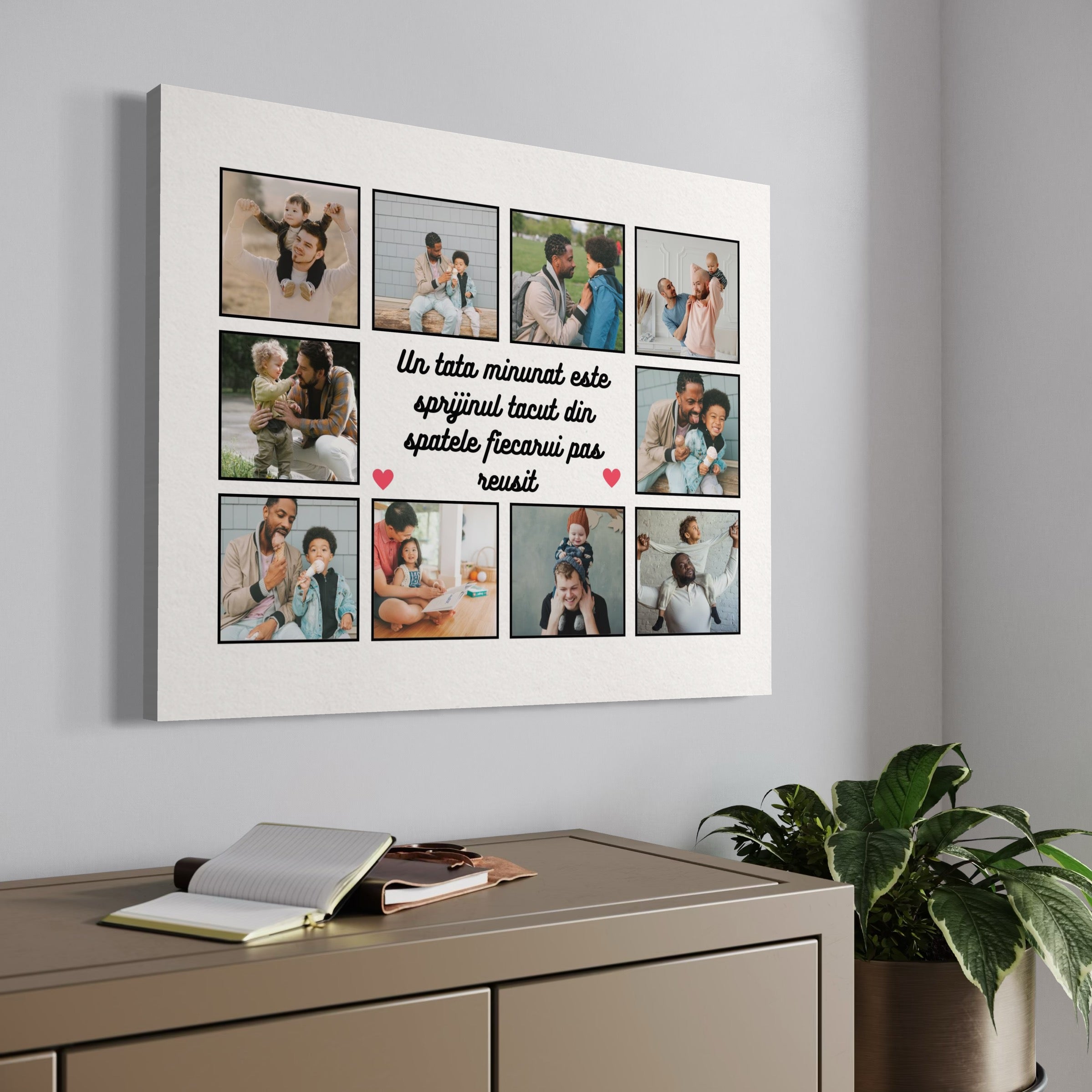 Tablou Canvas Personalizat cu 10 Poze Pentru Tata "Un Tata Minunat", PS177
