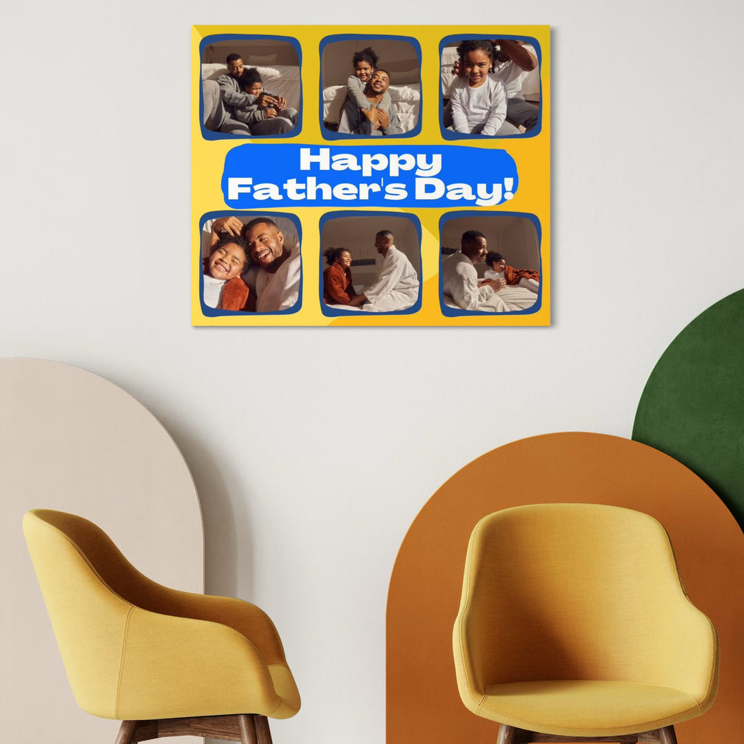 Personalisierte Leinwandbilder mit 6 Fotos für Papa "Happy Father's Day", PS179