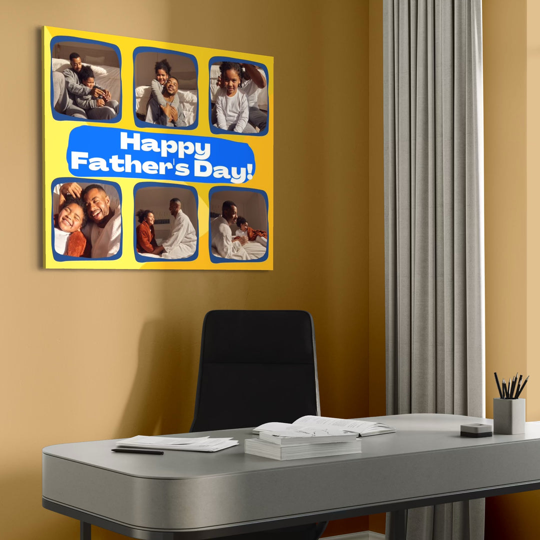 Personalisierte Leinwandbilder mit 6 Fotos für Papa "Happy Father's Day", PS179