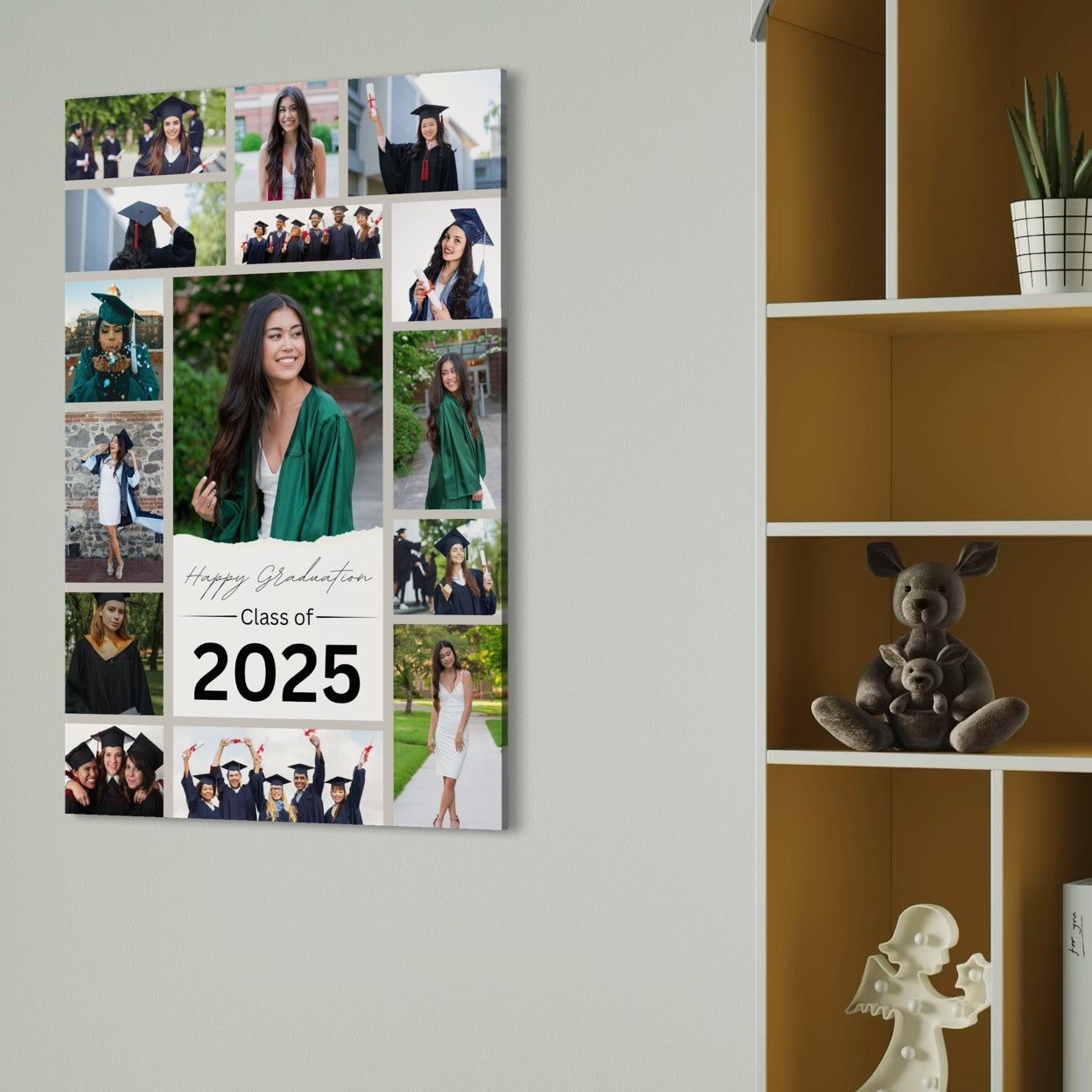 Tablou Canvas Personalizat cu 15 Poze Pentru Absolvire "Happy Graduation", PS180