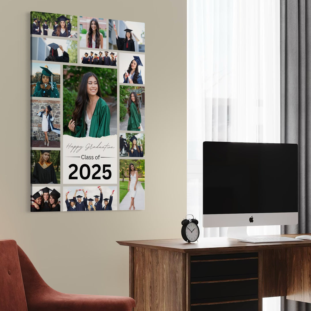 Personalisierte Leinwandtafel mit 15 "Happy Graduation"-Abschlussbildern, PS180