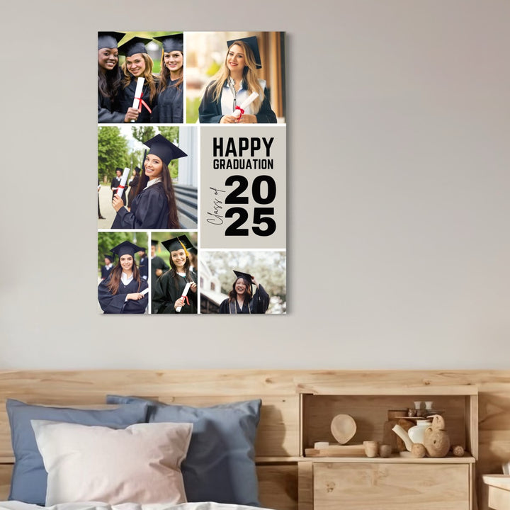 Tablou Canvas Personalizat cu 6 Poze Pentru Absolvire "Happy Graduation", PS181