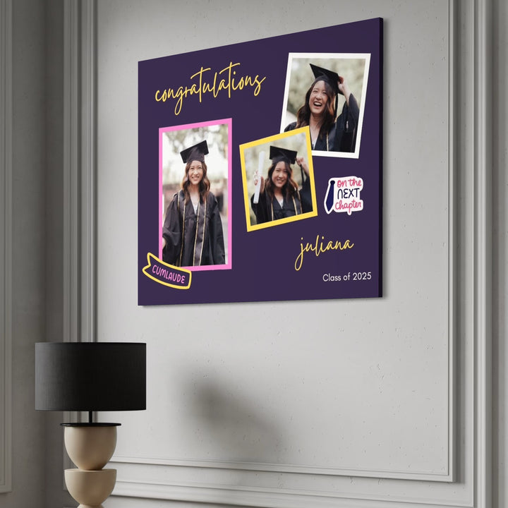 Personalisierte Leinwand Leinwandbilder mit 3 Abschlussbildern "Congratulation", PS182