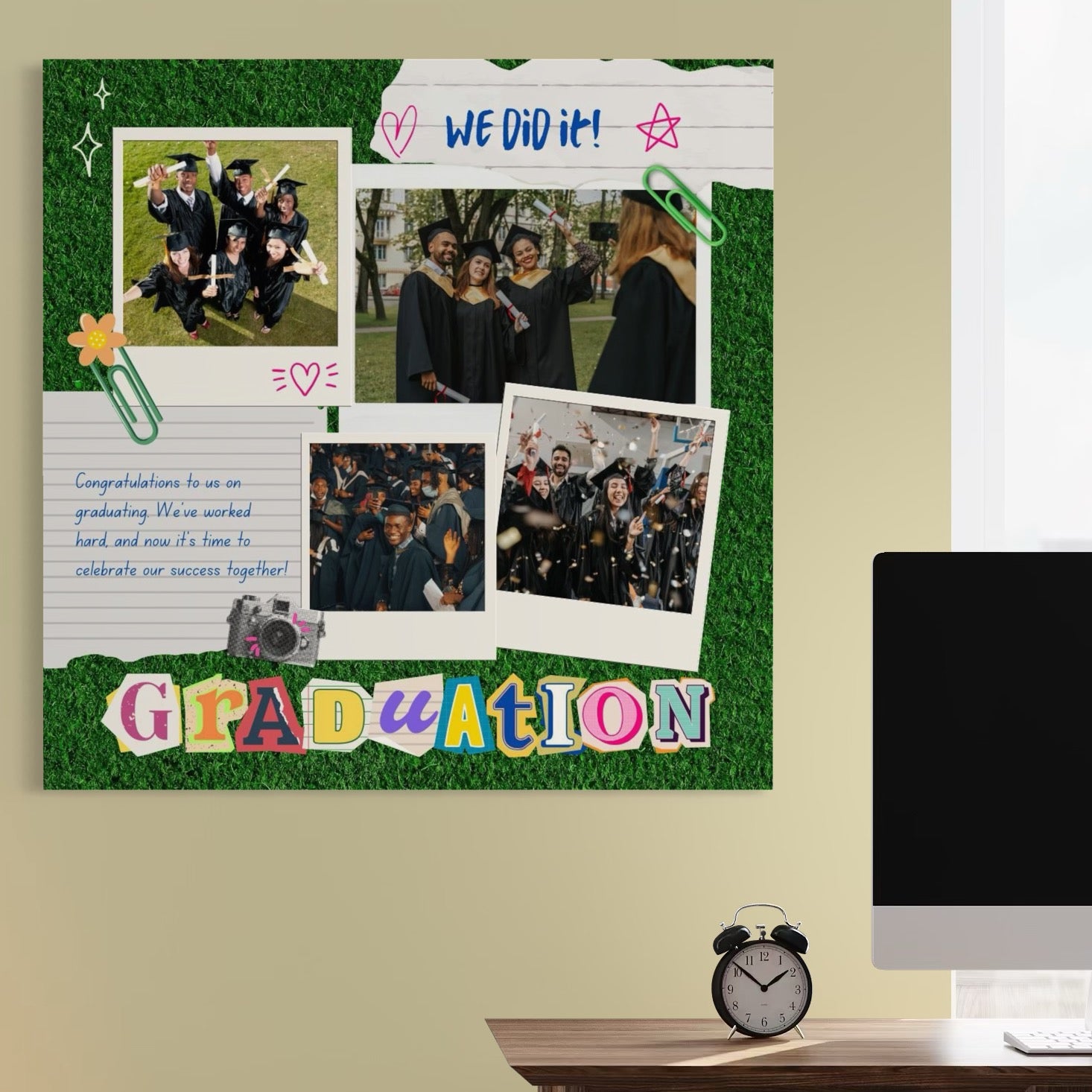 Tablou Canvas Personalizat cu 4 Poze Pentru Absolvire 