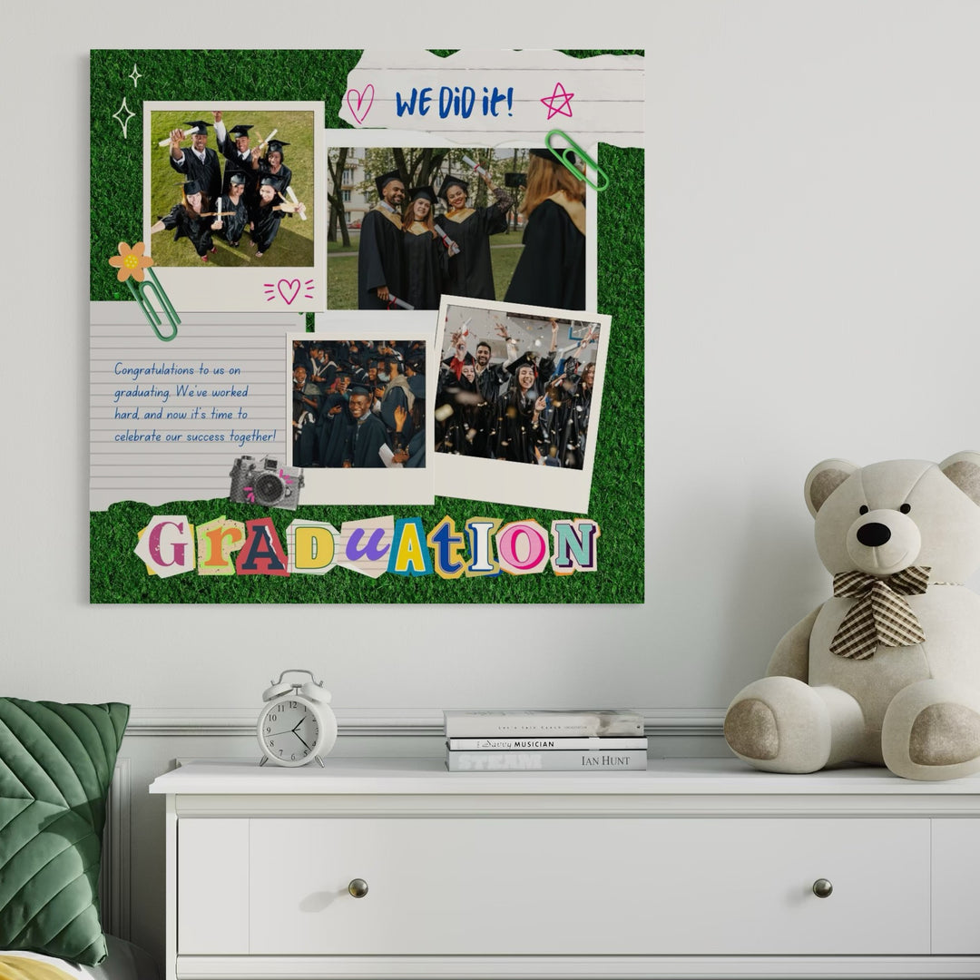 Personalisierte Leinwand Leinwandbilder mit 4 Abschlussbildern "We Did It", PS184