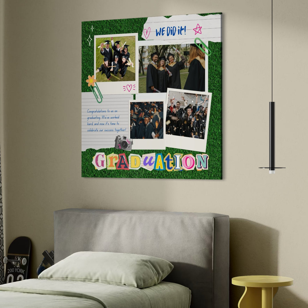 Personalisierte Leinwand Leinwandbilder mit 4 Abschlussbildern "We Did It", PS184