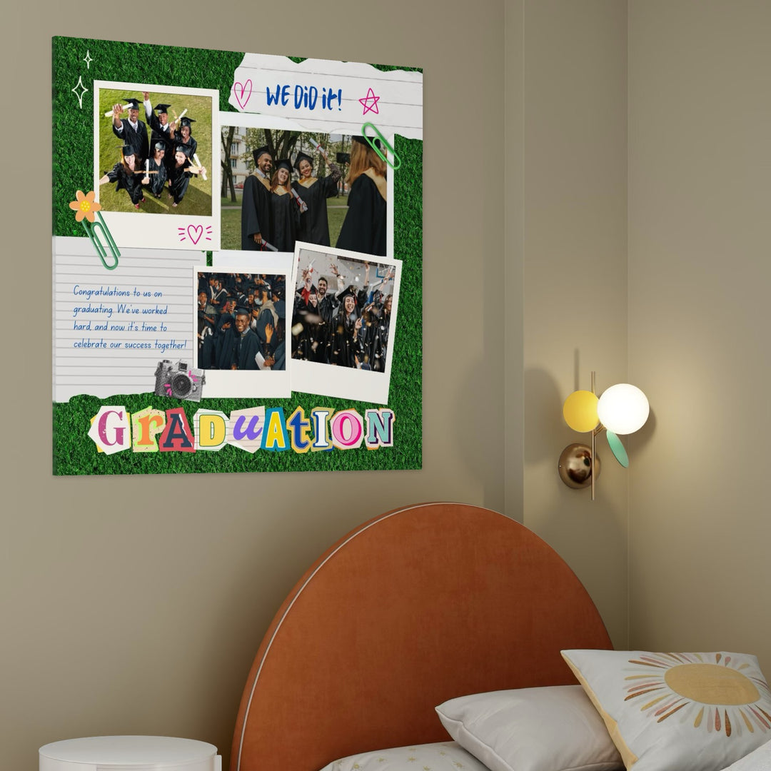 Personalisierte Leinwand Leinwandbilder mit 4 Abschlussbildern "We Did It", PS184