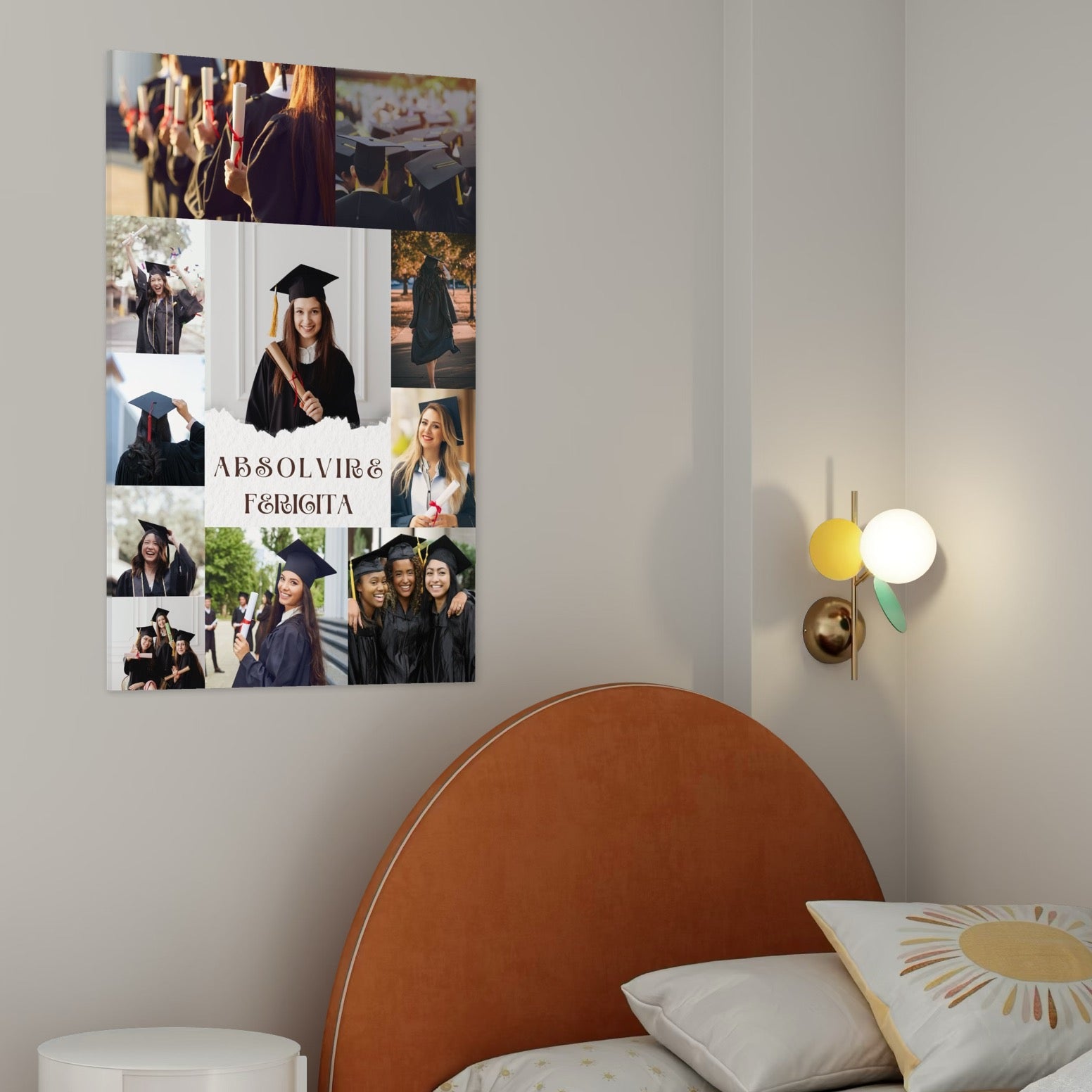 Tablou Canvas Personalizat cu 11 Poze Pentru Absolvire "Absolvire Fericita", PS185