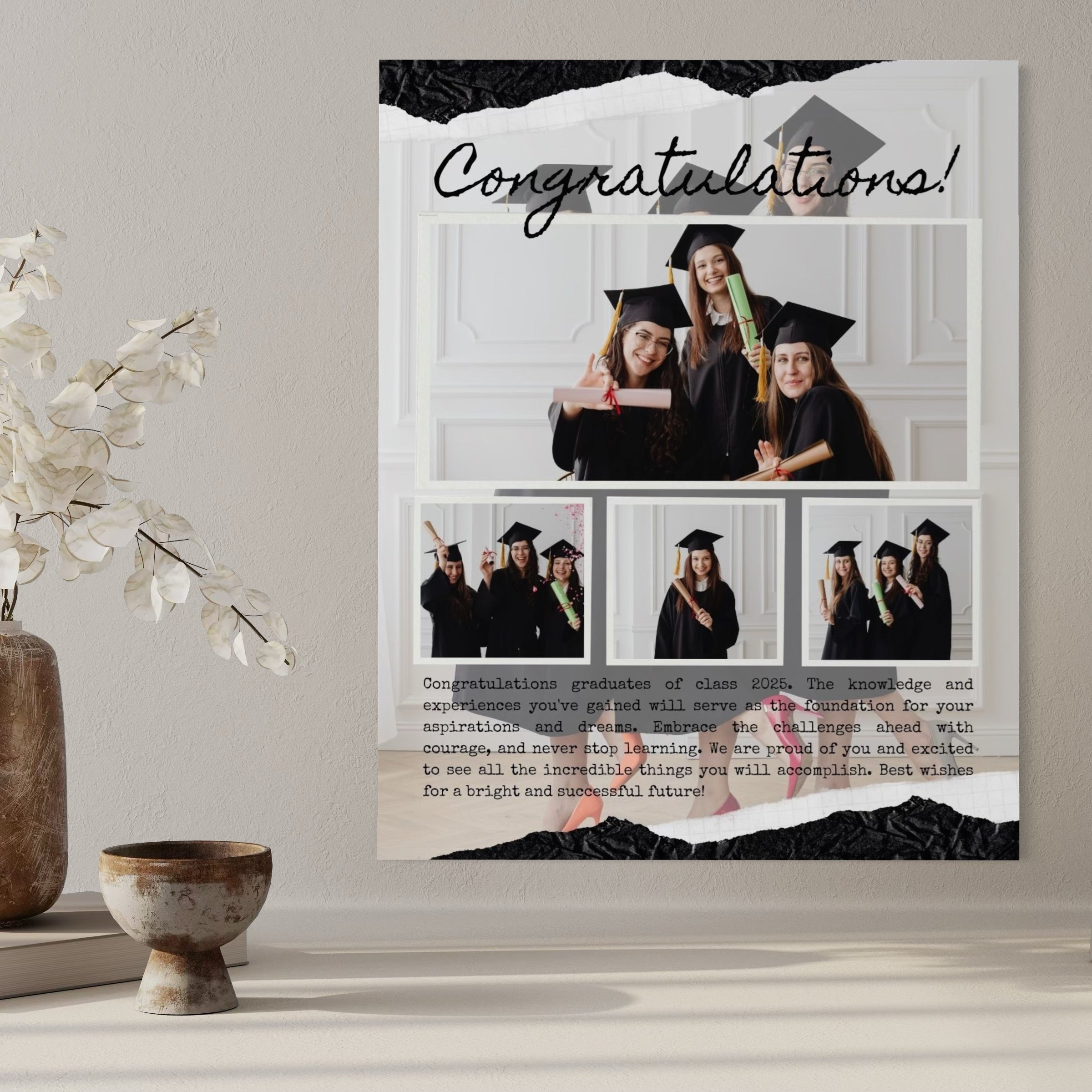 Tablou Canvas Personalizat cu 4 Poze Pentru Absolvire 