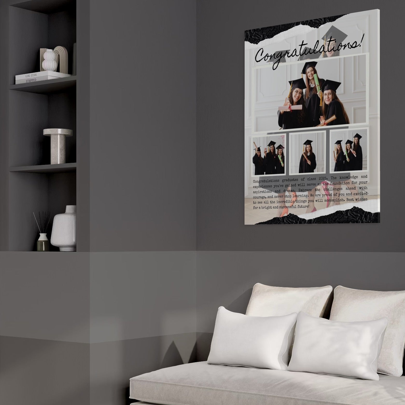 Tablou Canvas Personalizat cu 4 Poze Pentru Absolvire 