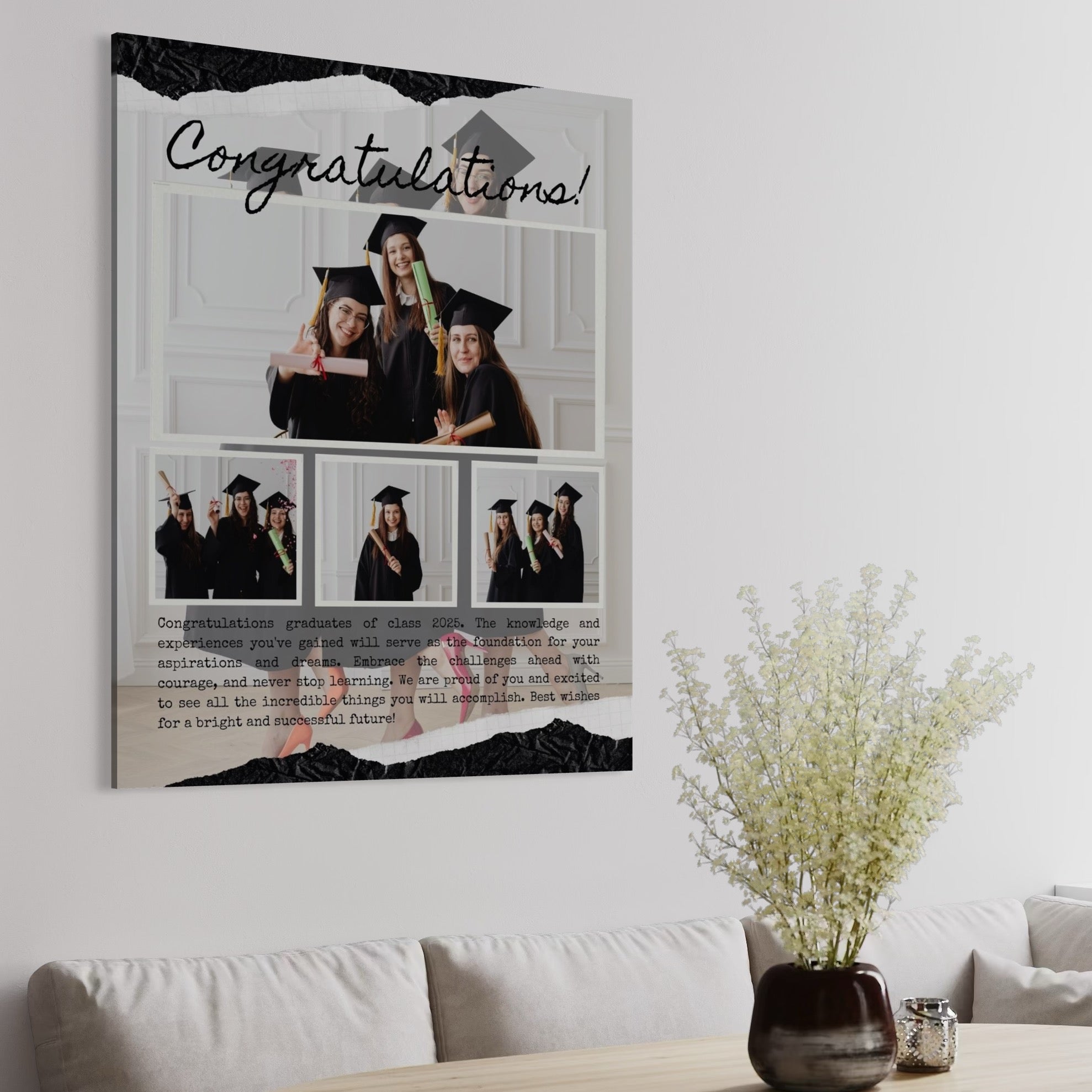 Tablou Canvas Personalizat cu 4 Poze Pentru Absolvire 