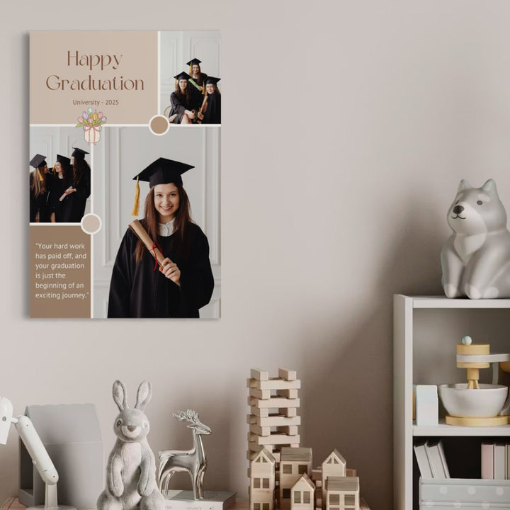 Personalisierte Leinwand Leinwandbilder mit 3 Abschlussfotos "Congratulations", PS192