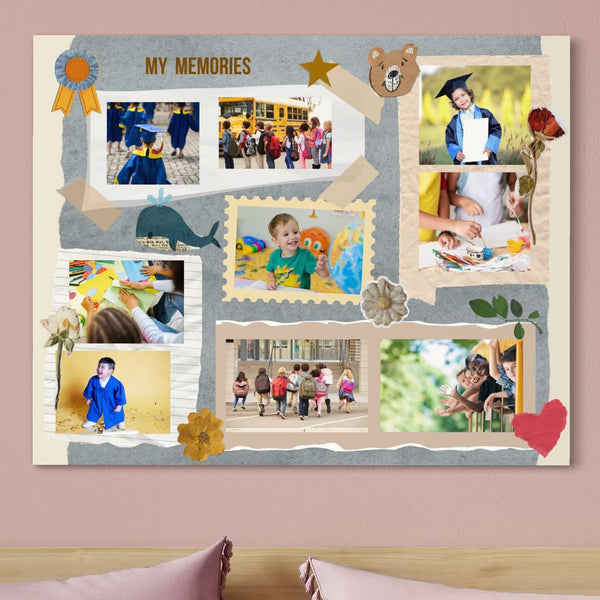 Personalisierte Leinwandbilder mit 9 Abschlussfotos "My Memories", PS193