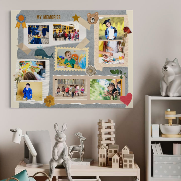 Personalisierte Leinwandbilder mit 9 Abschlussfotos "My Memories", PS193