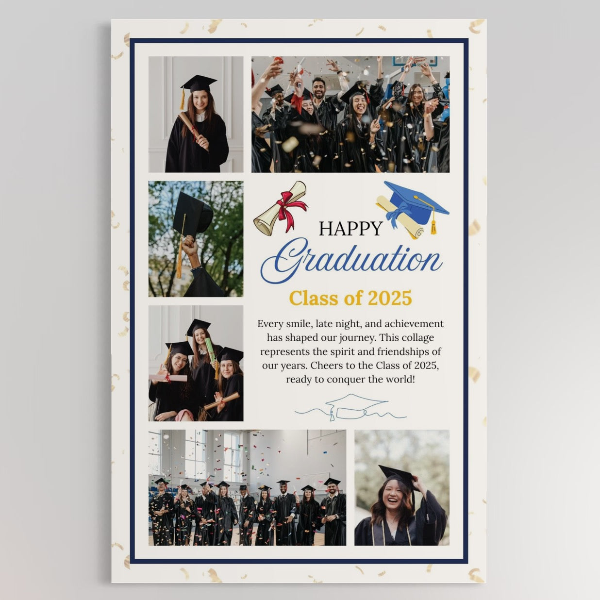 Tablou Canvas Personalizat cu 6 Poze Pentru Absolvire 