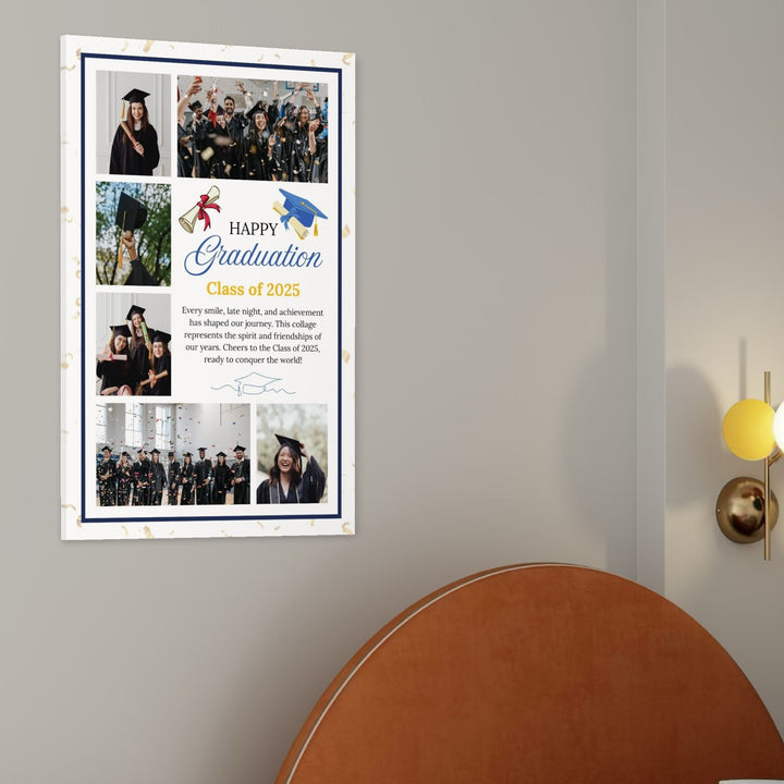Personalisiertes Leinwandbild mit 6 Abschlussbildern "Happy Graduation", PS194