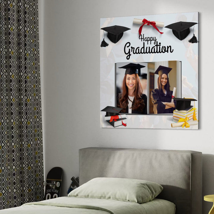 Personalisierte Leinwand Leinwandbilder mit 2 Abschlussbildern "Happy Graduation", PS197