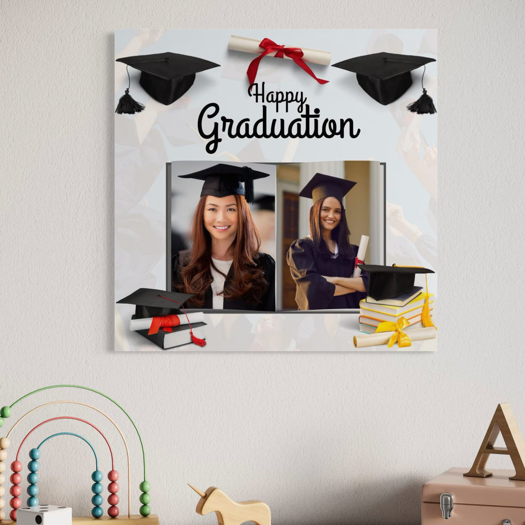Personalisierte Leinwand Leinwandbilder mit 2 Abschlussbildern "Happy Graduation", PS197