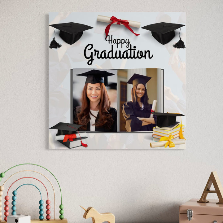 Personalisierte Leinwand Leinwandbilder mit 2 Abschlussbildern "Happy Graduation", PS197