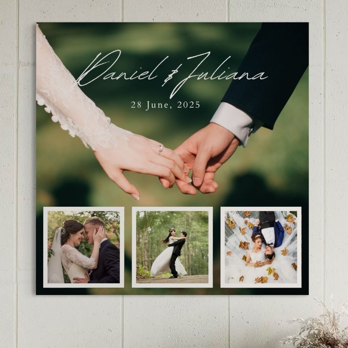 Tablou Canvas Personalizat cu 4 Poze Pentru Nunta 