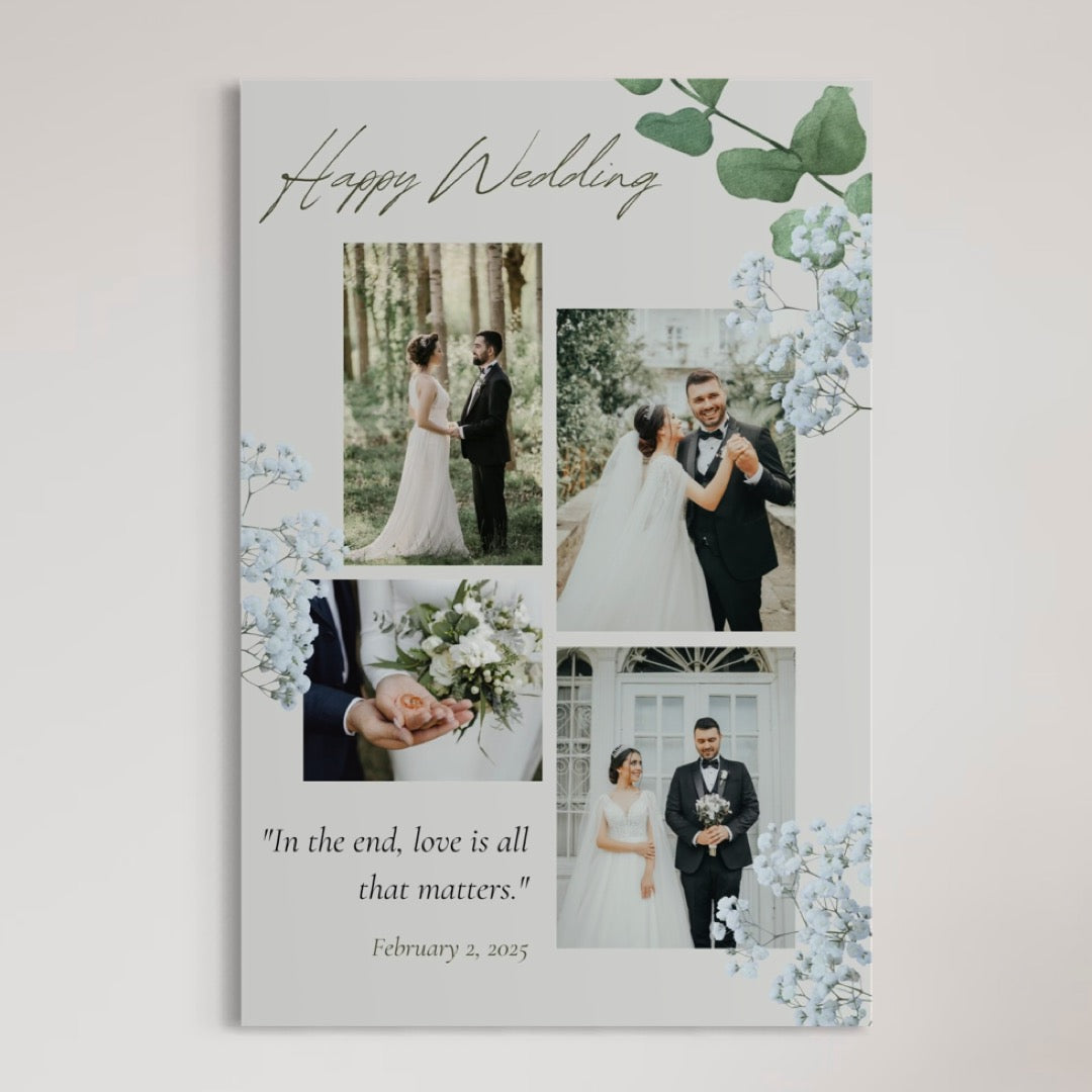 Tablou Canvas Personalizat cu 4 Poze Pentru Nunta 