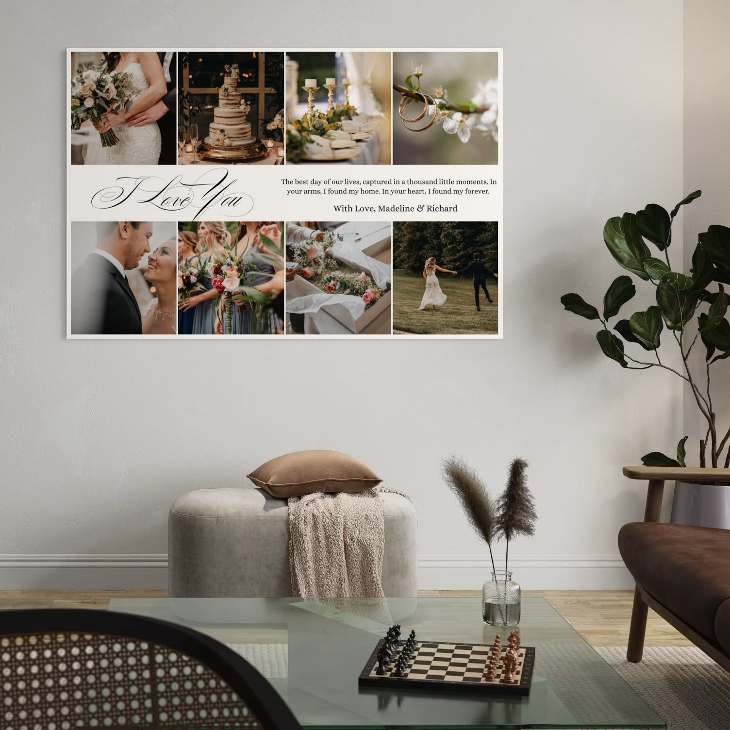 Tablou Canvas Personalizat cu 8 Poze Pentru Nunta 