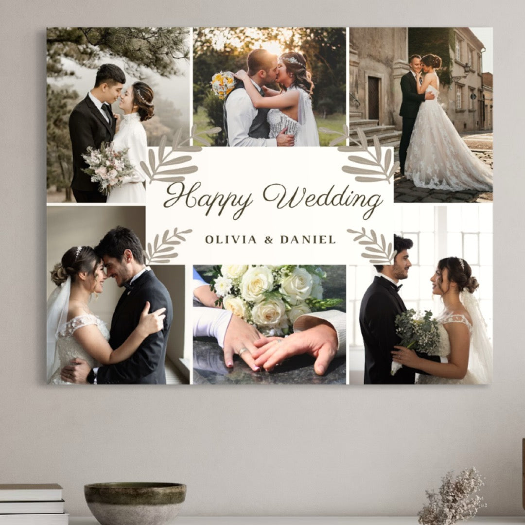 Tablou Canvas Personalizat cu 6 Poze Pentru Nunta 