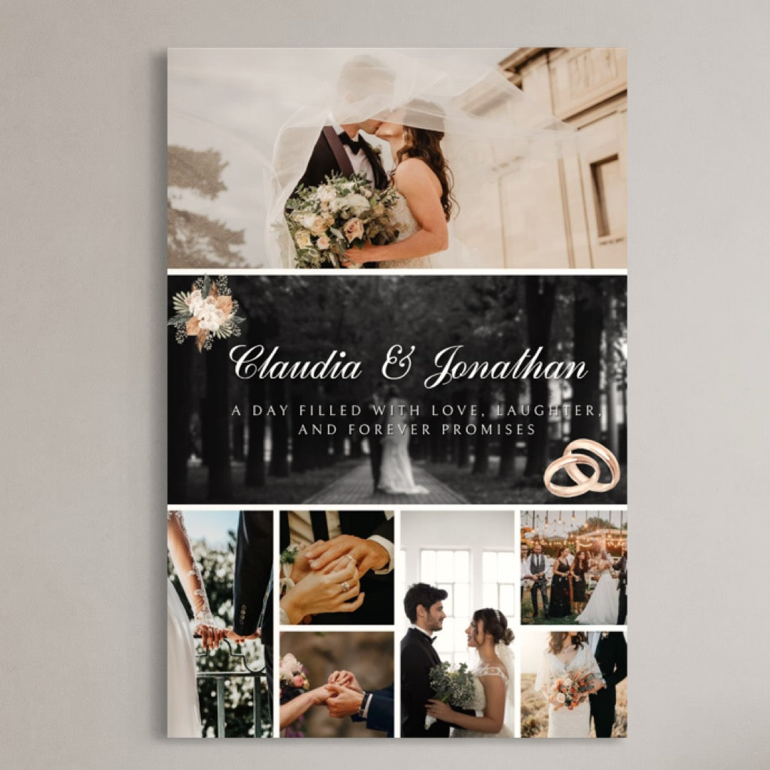 Tablou Canvas Personalizat cu 7 Poze Pentru Nunta 