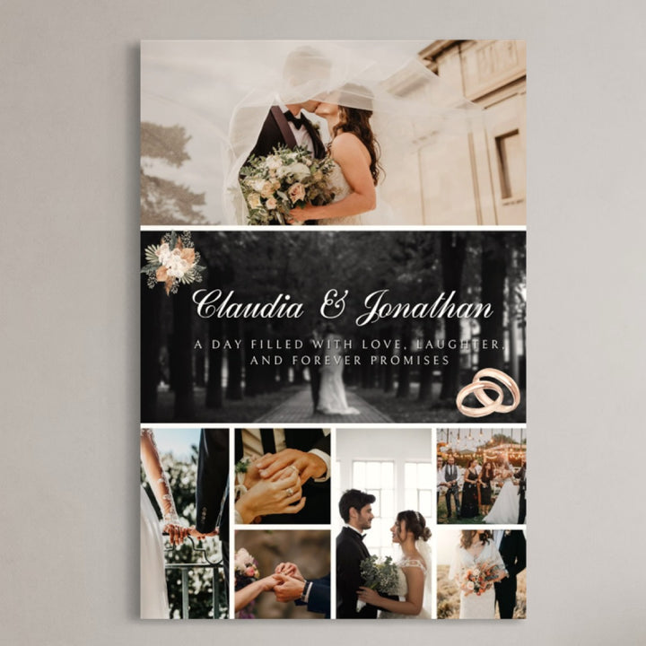 Tablou Canvas Personalizat cu 7 Poze Pentru Nunta "A Day Filled With Love", PS207