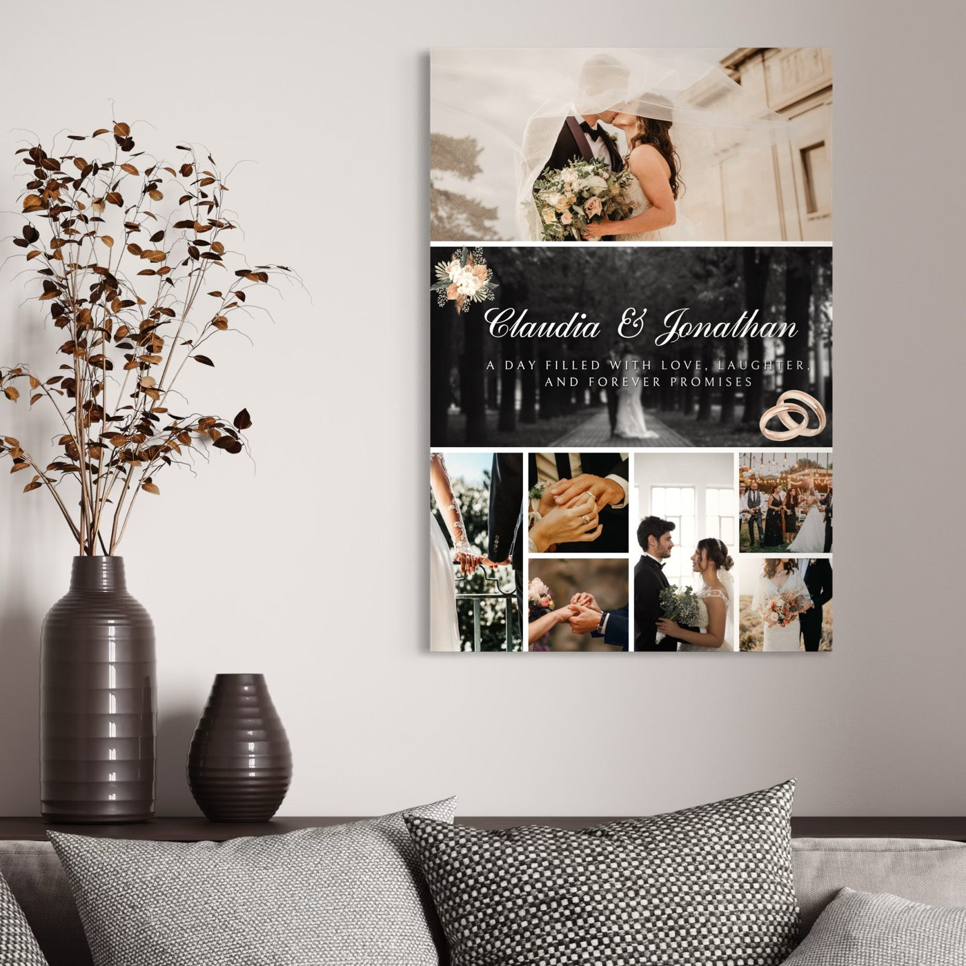 Tablou Canvas Personalizat cu 7 Poze Pentru Nunta 