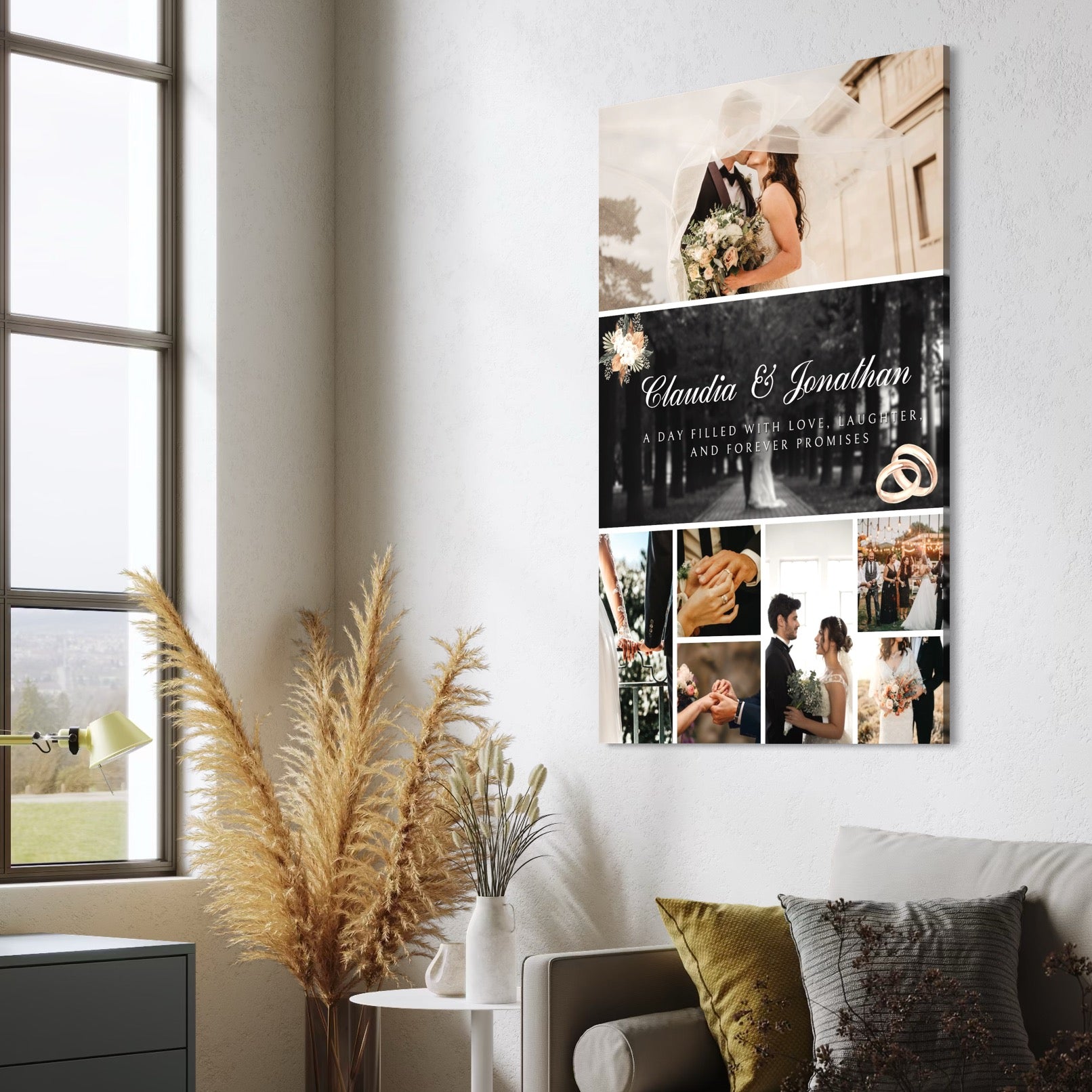 Tablou Canvas Personalizat cu 7 Poze Pentru Nunta 