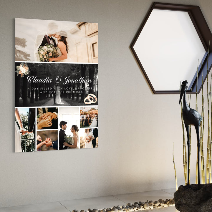 Tablou Canvas Personalizat cu 7 Poze Pentru Nunta "A Day Filled With Love", PS207