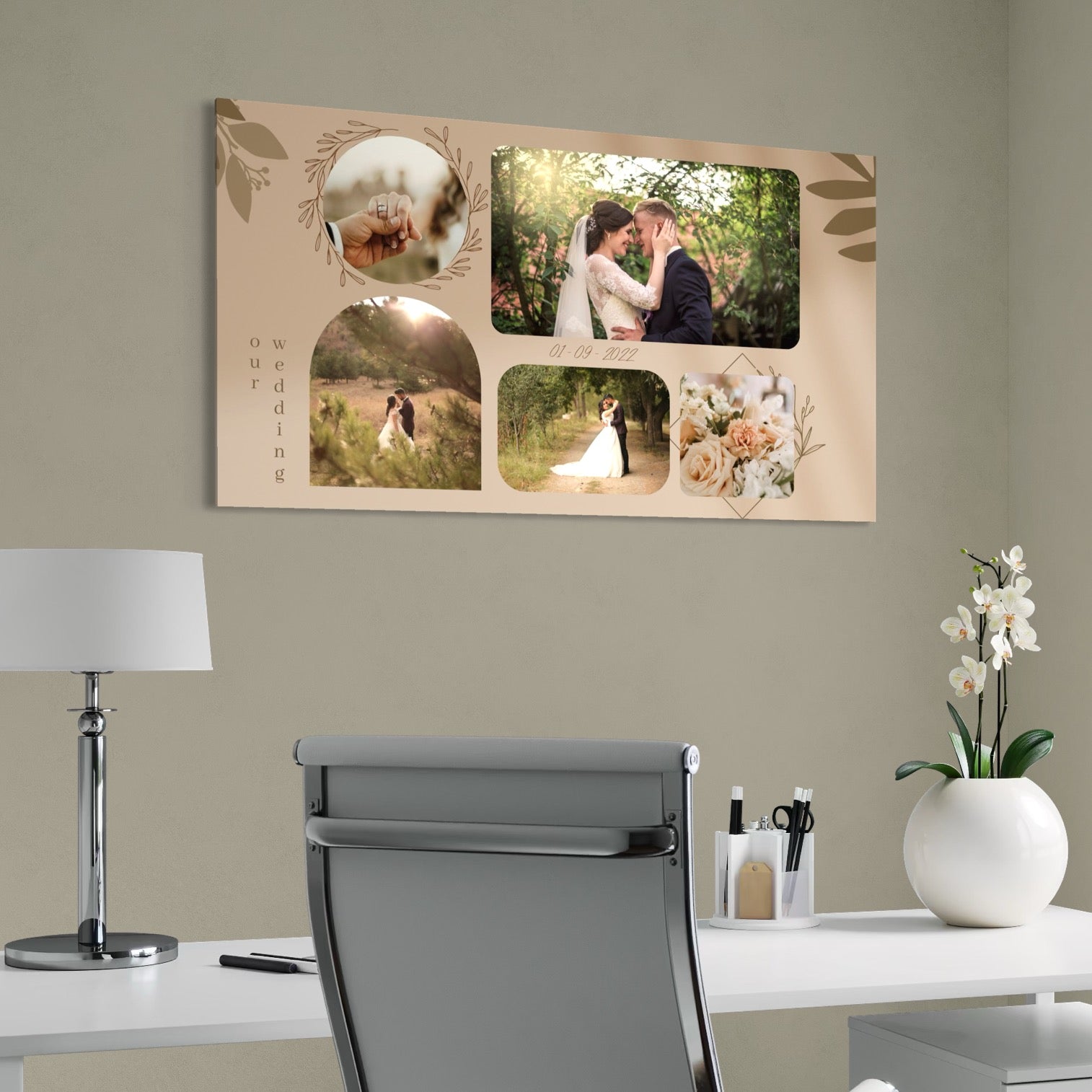 Tablou Canvas Personalizat cu 5 Poze Pentru Nunta 