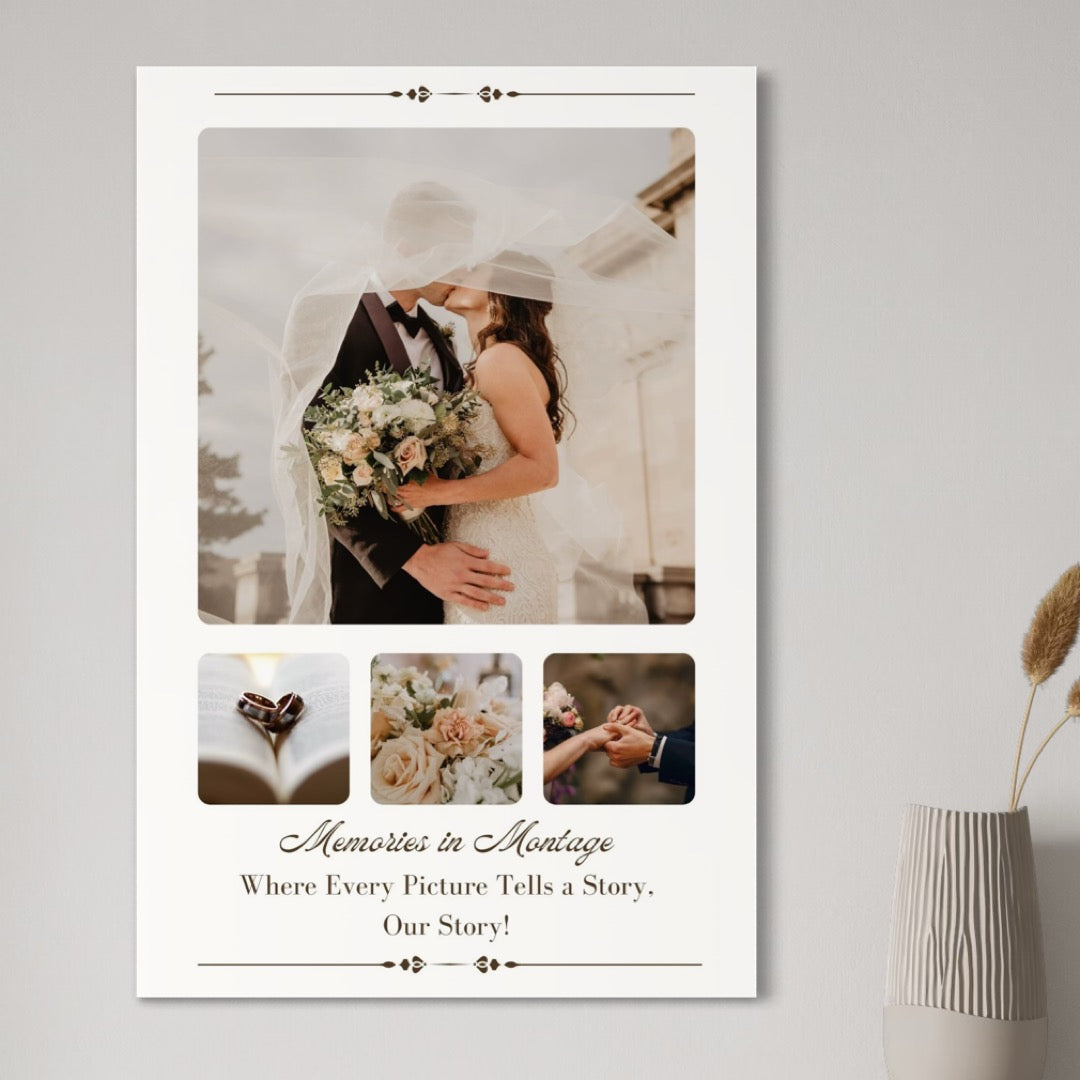 Tablou Canvas Personalizat cu 4 Poze Pentru Nunta 