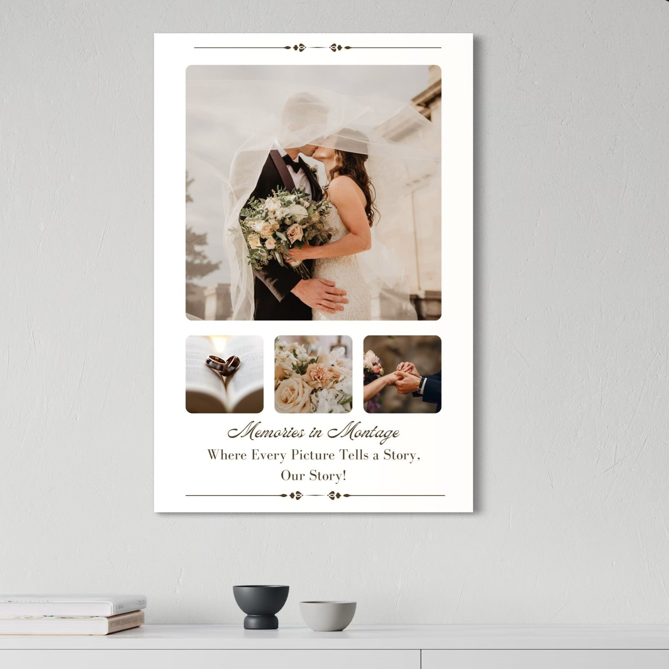 Tablou Canvas Personalizat cu 4 Poze Pentru Nunta 