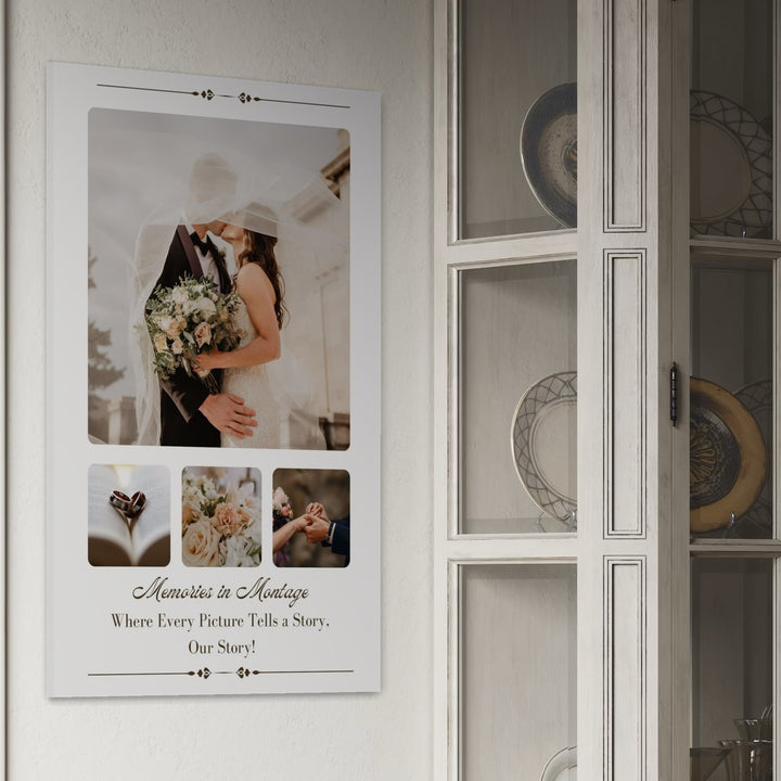 Tablou Canvas Personalizat cu 4 Poze Pentru Nunta "Memories In Montage", PS209
