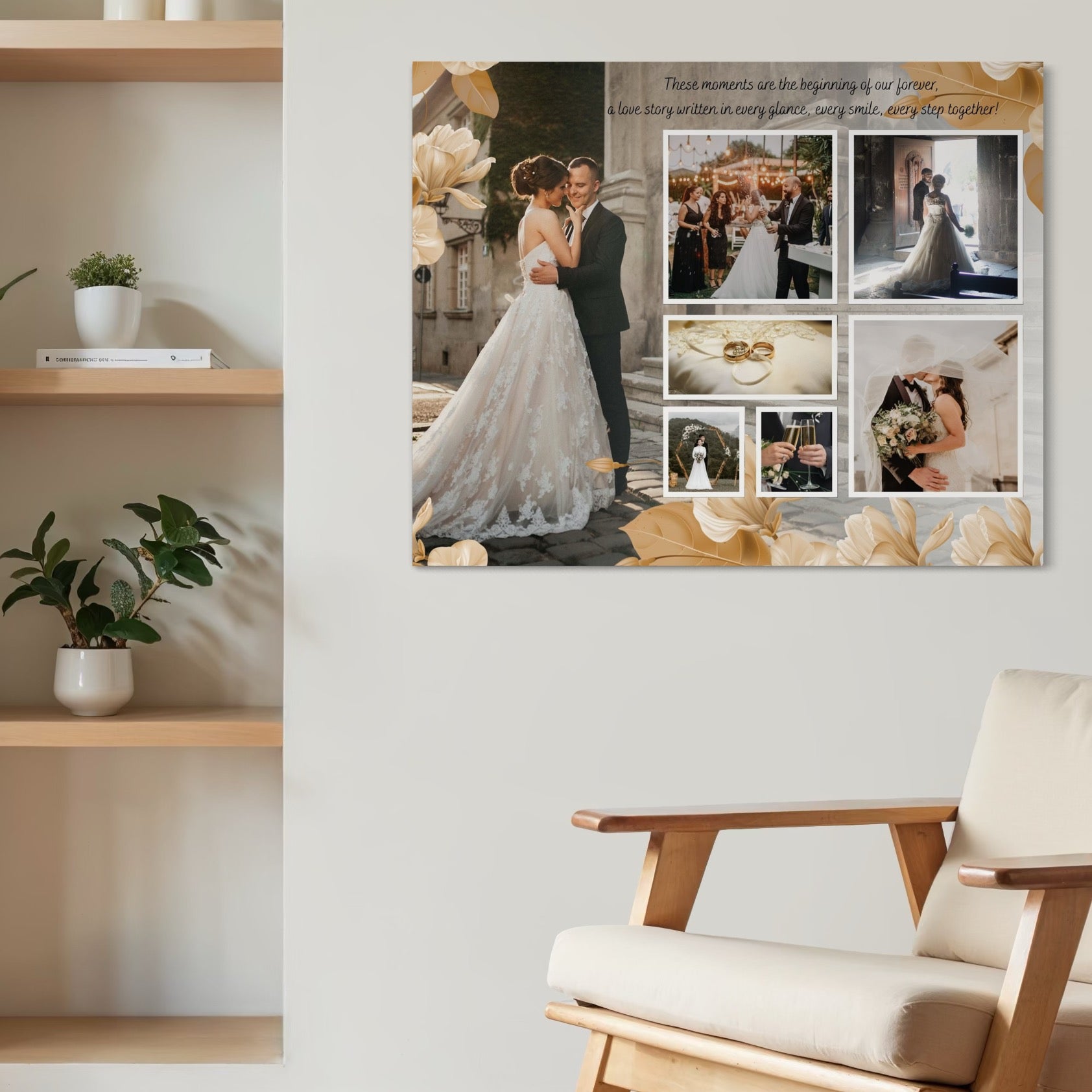 Tablou Canvas Personalizat cu 7 Poze Pentru Nunta 