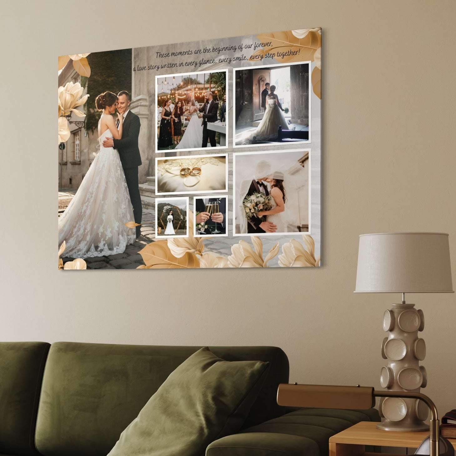 Tablou Canvas Personalizat cu 7 Poze Pentru Nunta 