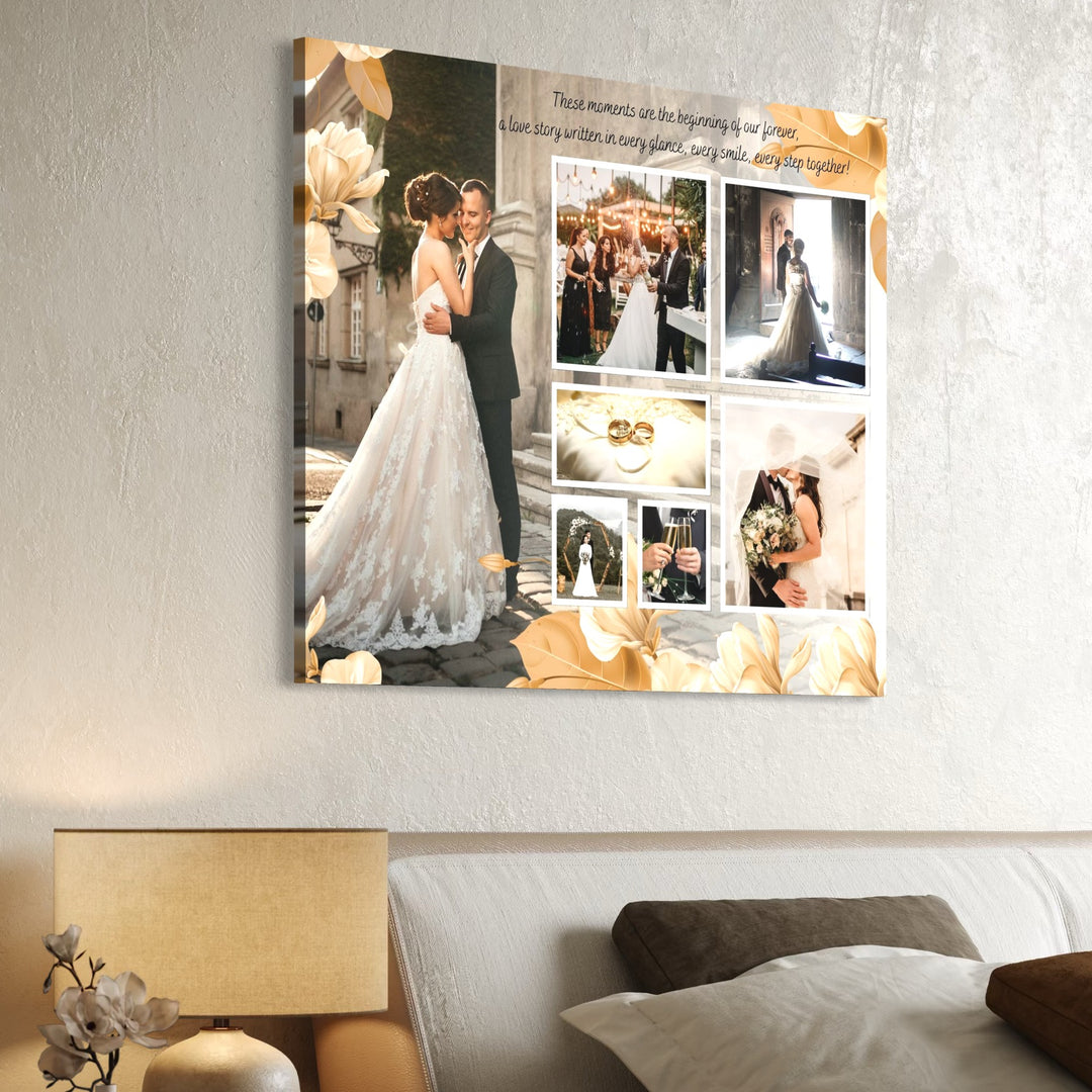 Tablou Canvas Personalizat cu 7 Poze Pentru Nunta "Our Love", PS214