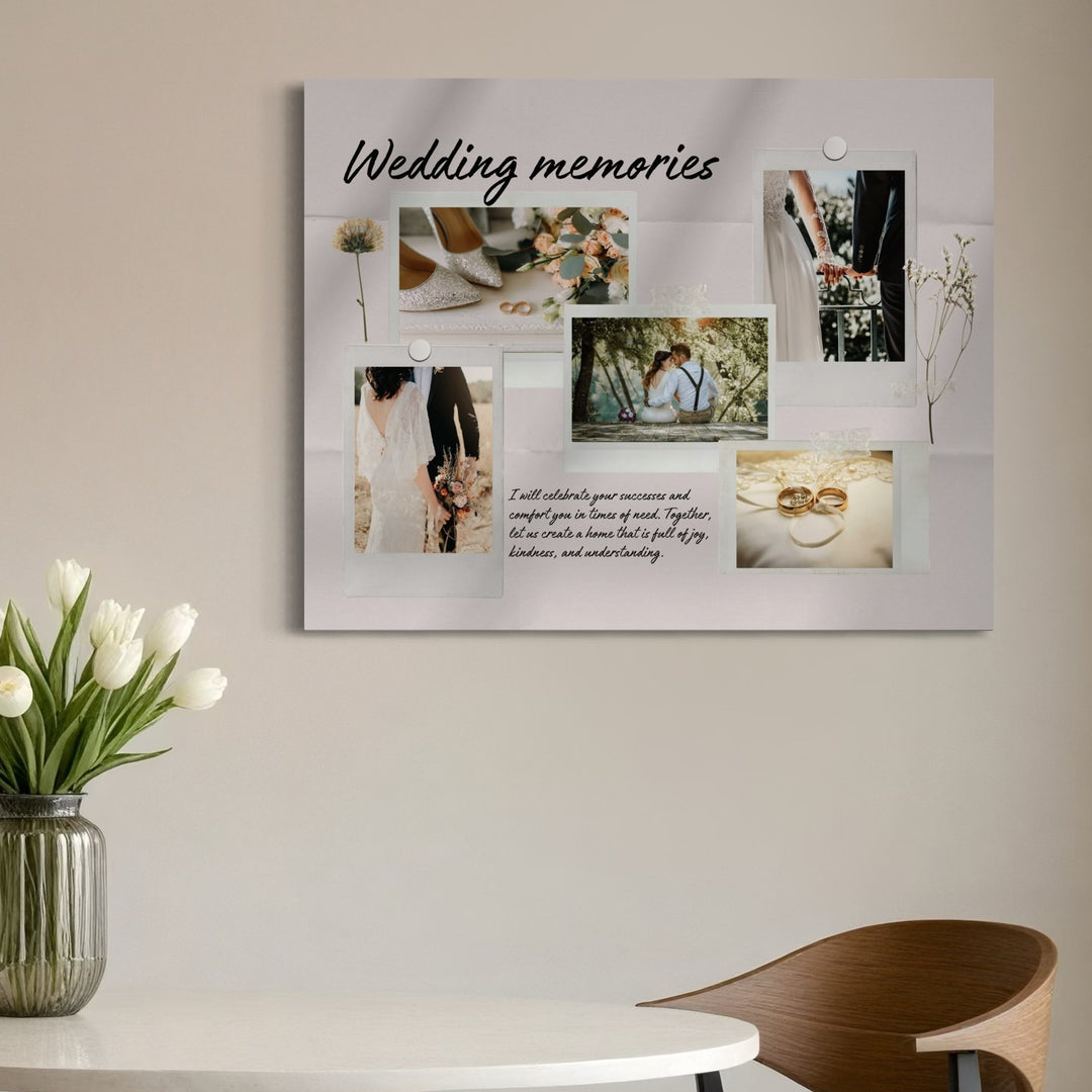 Tablou Canvas Personalizat cu 5 Poze Pentru Nunta " Wedding Memories", PS217