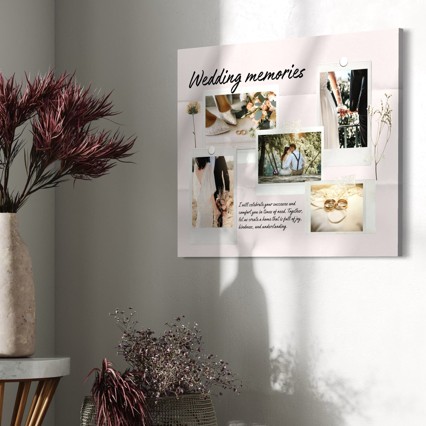 Tablou Canvas Personalizat cu 5 Poze Pentru Nunta 