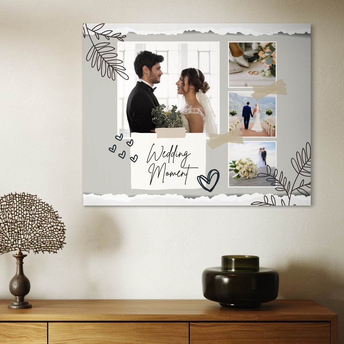 Tablou Canvas Personalizat cu 4 Poze Pentru Nunta  