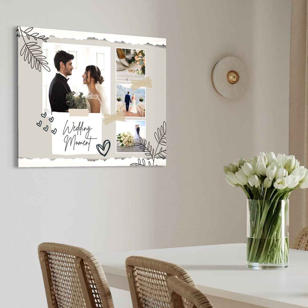 Tablou Canvas Personalizat cu 4 Poze Pentru Nunta  "Wedding Moment", PS218