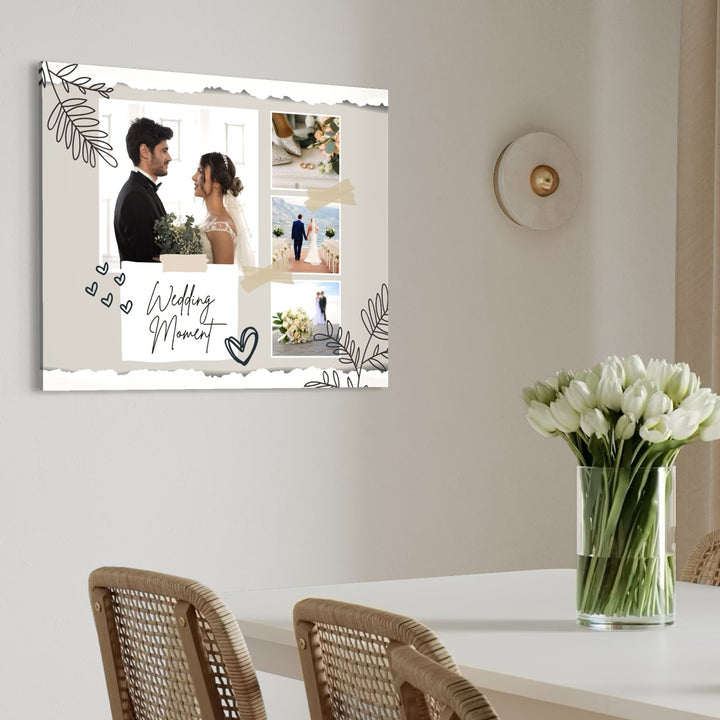 Tablou Canvas Personalizat cu 4 Poze Pentru Nunta  "Wedding Moment", PS218