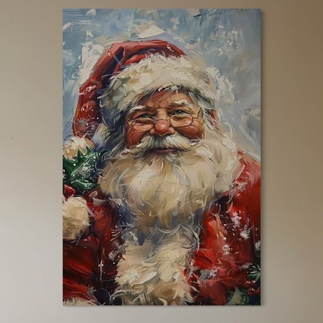 Tablou Canvas Premium, LuxCanva® D1113, Mosul Cel Bun, Zambet, Cadouri, Magie, Ajun, Noapte, Craciun, Brad, Traditie, Sarbatori, Desaga, Costum, Rosu, Barba, Alb, Emotie, Living, Dormitor