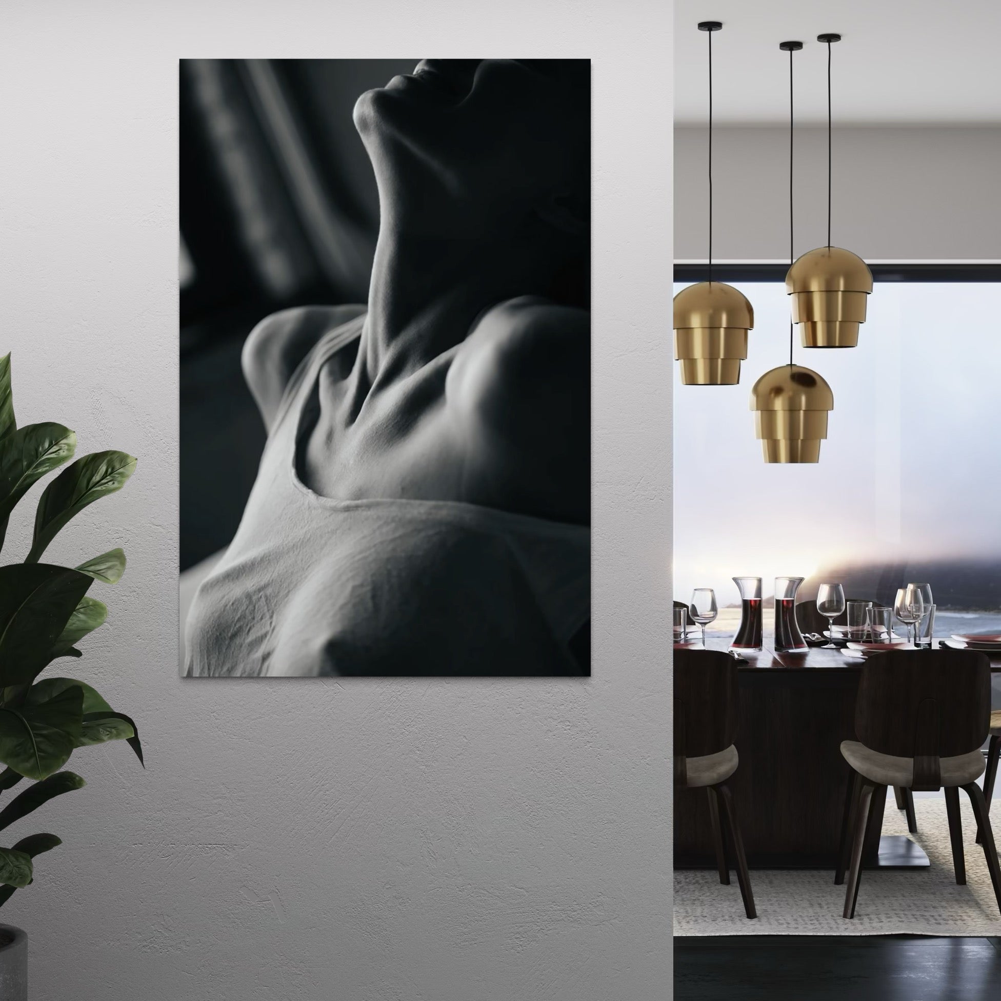 Tablou Canvas Premium, LuxCanva® P1013, Între Relaxare și Ardere, Sexy, Divin, Frumusete, Respiratie, Suspin, Dimineata, Cuplu, Asteptare, Dorinta, Fotografie, Living, Dormitor