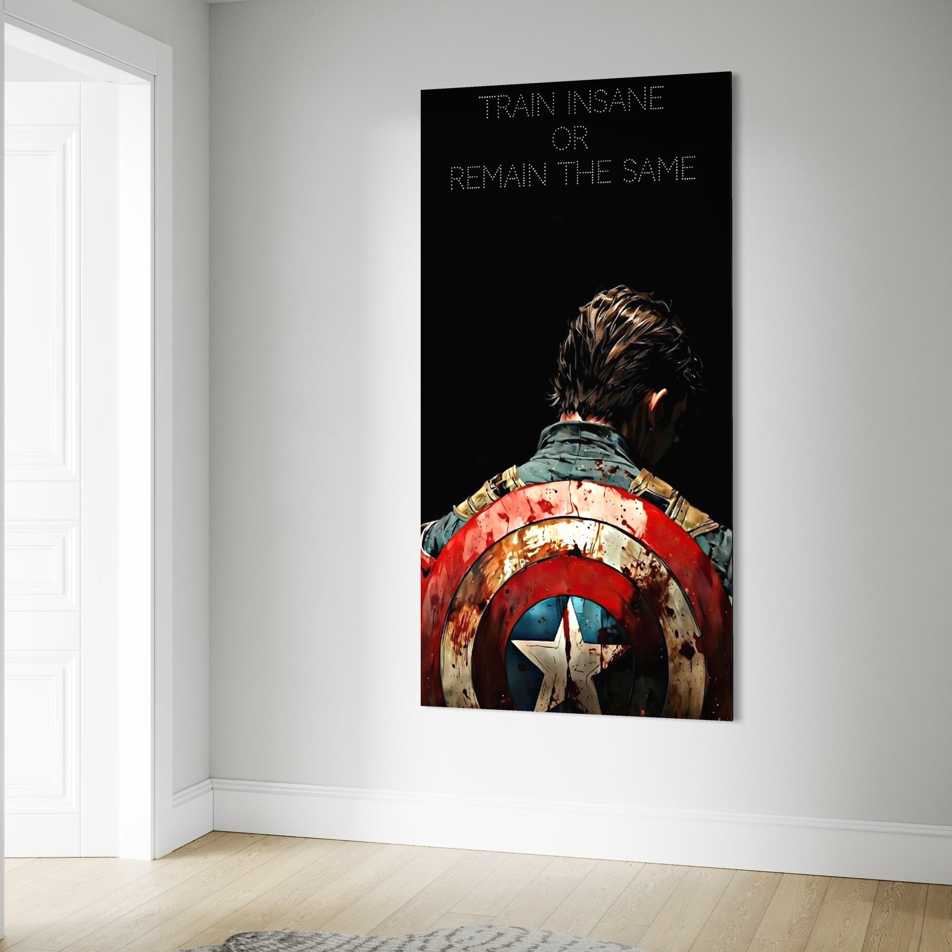 Tablou Canvas Premium, LuxCanva® Q1003, Puterea de a nu Renunta, Evolutie, Sacrificiu, Efort, Alegere, Luptator, Mentalitate, Razboinic, Drum, Erou, Scut, Stea, Masculin, Birou, Dormitor